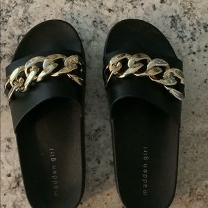 Madden Girl gold chain sandals